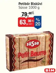 SÜSSE PETİBÖR BİSKÜVİ 1000 G fiyat ve kampanya bilgisi